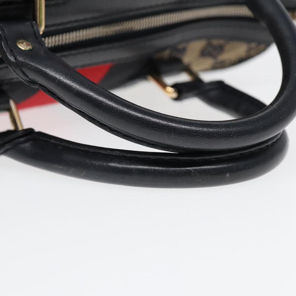 GUCCI GG Canvas Boston Bag 2way Beige Navy Silver 247205 86270