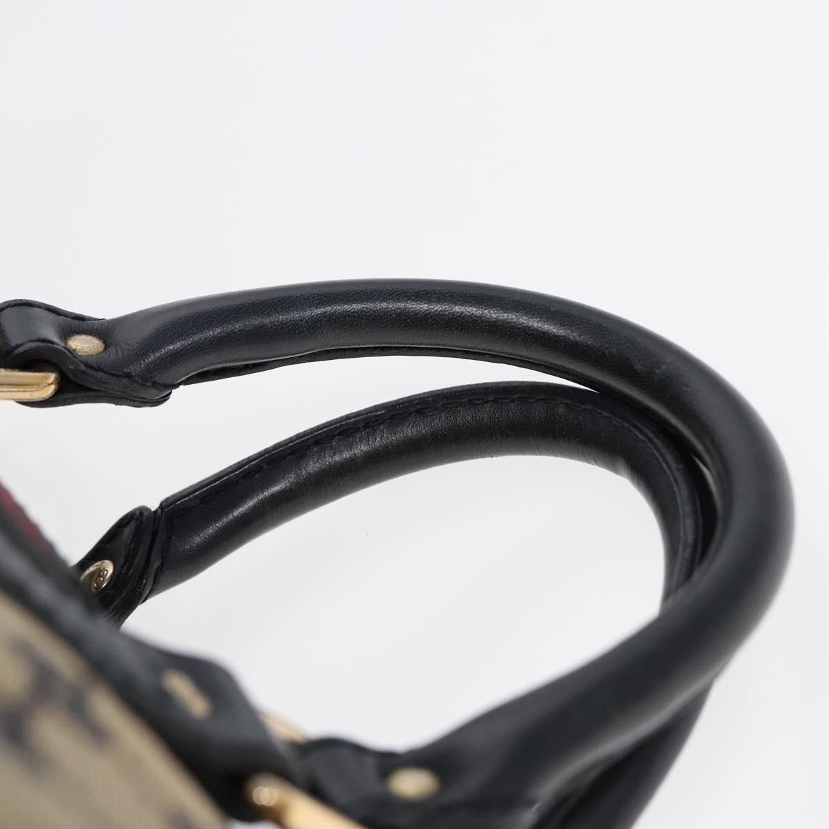 GUCCI GG Canvas Boston Bag 2way Beige Navy Silver 247205 86270