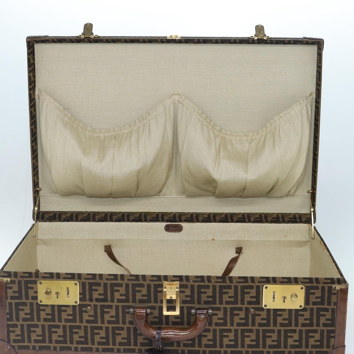 FENDI Zucca Canvas Trunk Brown 86274