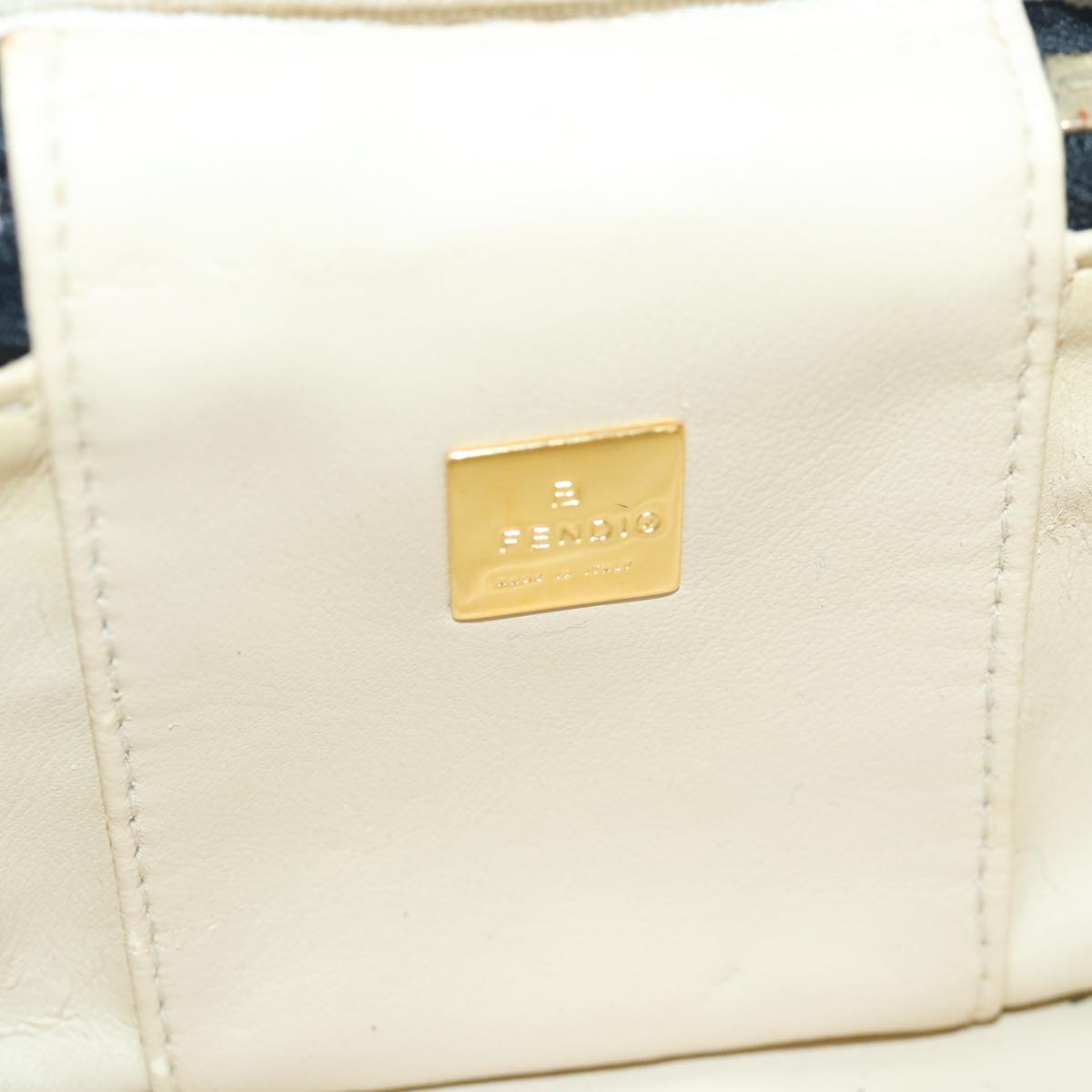 FENDI Zucca Canvas Vanity Pouch Brown Black gold 86299