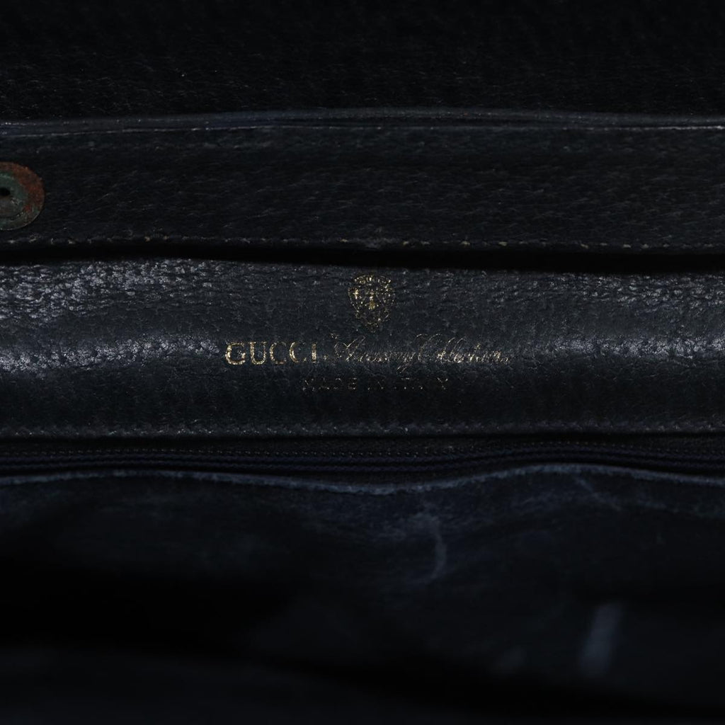 GUCCI GG Supreme Shoulder Bag PVC Leather Navy Gold 86303
