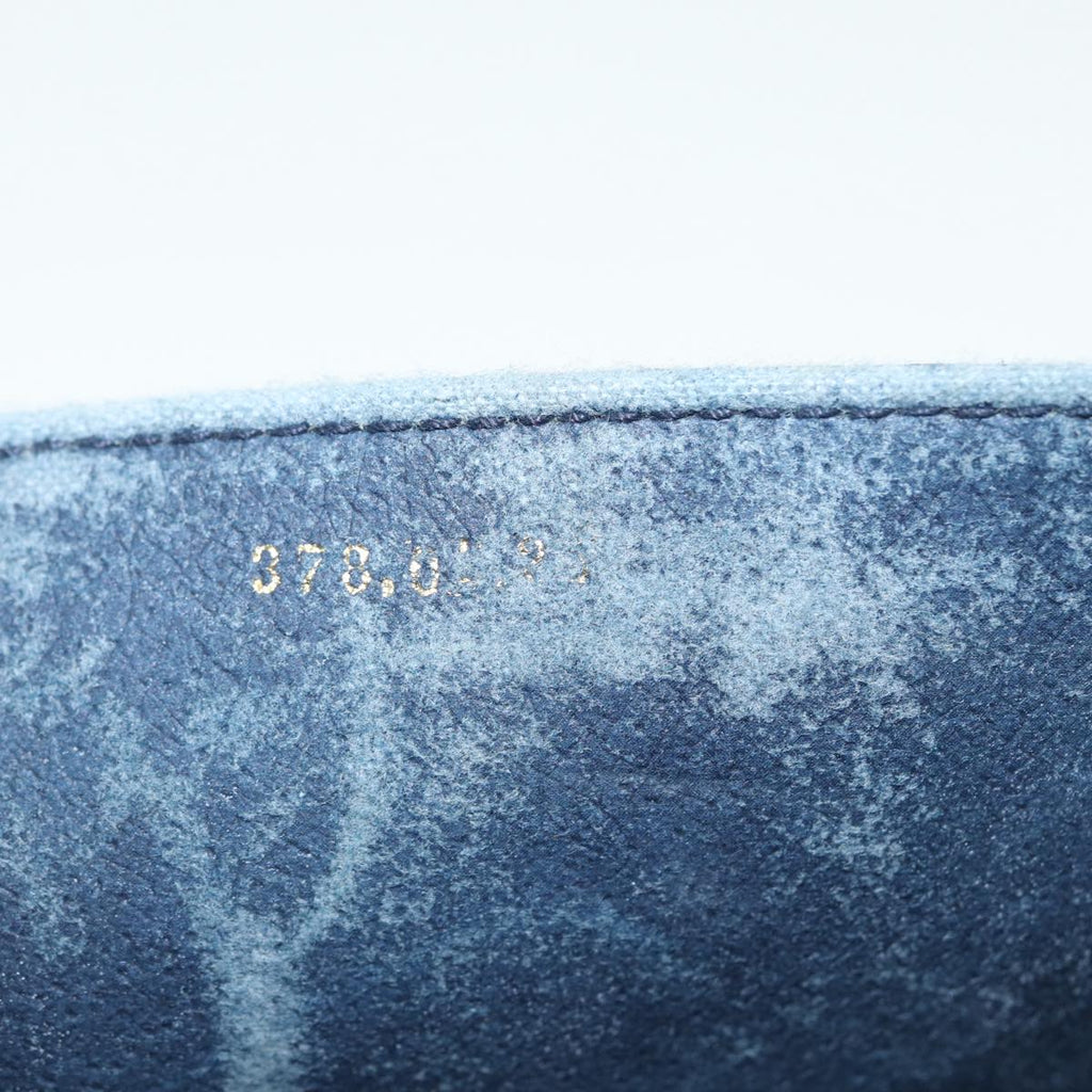 GUCCI GG Supreme Shoulder Bag PVC Leather Navy Gold 86303