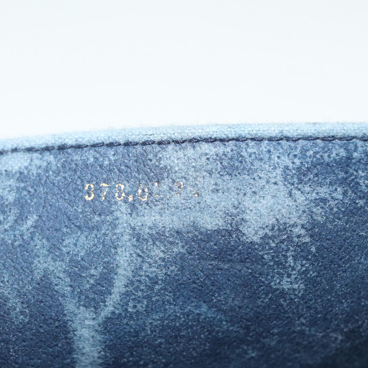 GUCCI GG Supreme Shoulder Bag PVC Leather Navy Gold 86303