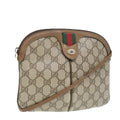 GUCCI GG Canvas Web Sherry Line Shoulder Bag PVC Beige Gold 68.02.047 86305