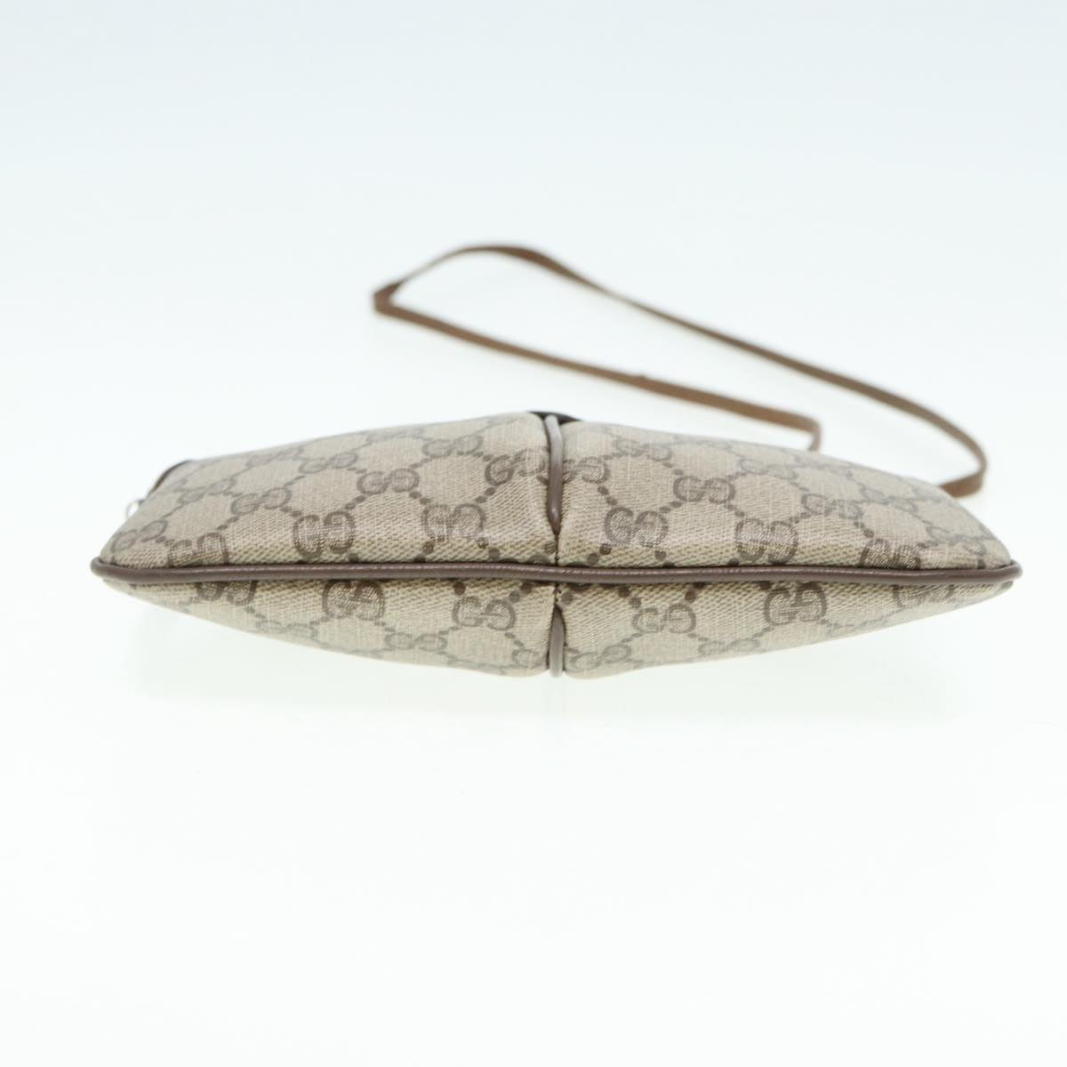 GUCCI GG Canvas Web Sherry Line Shoulder Bag PVC Beige Gold 68.02.047 86305