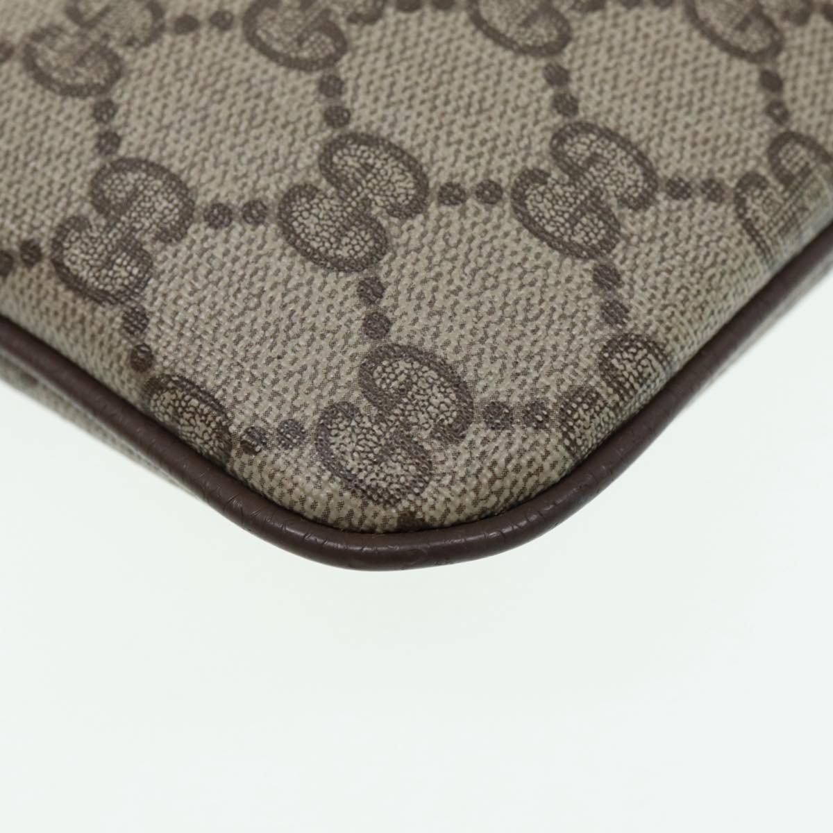 GUCCI GG Canvas Web Sherry Line Shoulder Bag PVC Beige Gold 68.02.047 86305