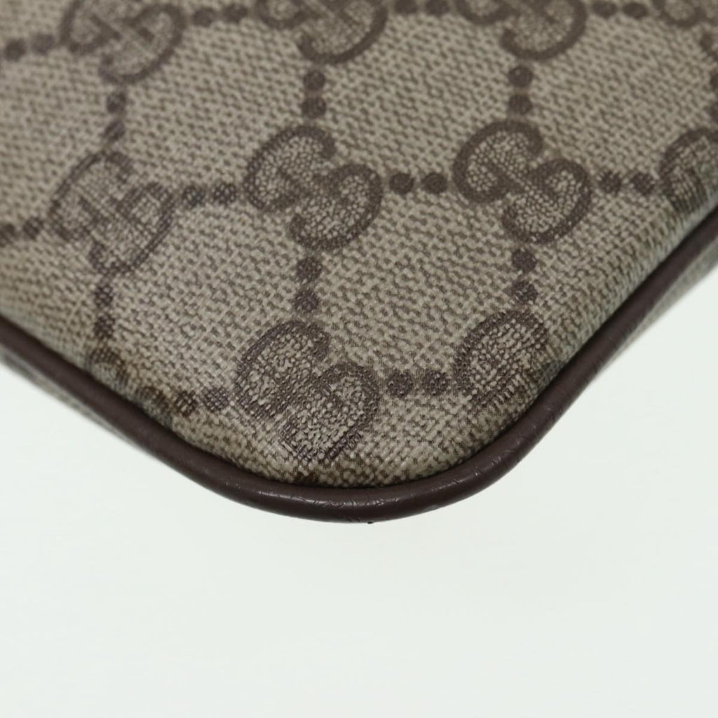 GUCCI GG Canvas Web Sherry Line Shoulder Bag PVC Beige Gold 68.02.047 86305