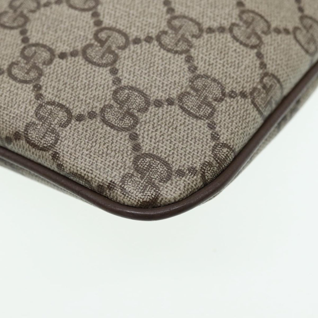 GUCCI GG Canvas Web Sherry Line Shoulder Bag PVC Beige Gold 68.02.047 86305