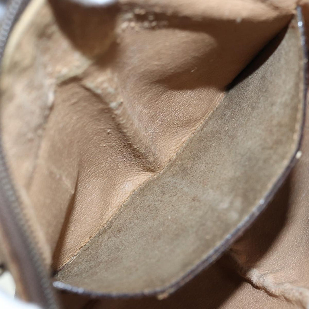 GUCCI GG Canvas Web Sherry Line Shoulder Bag PVC Beige Gold 68.02.047 86305