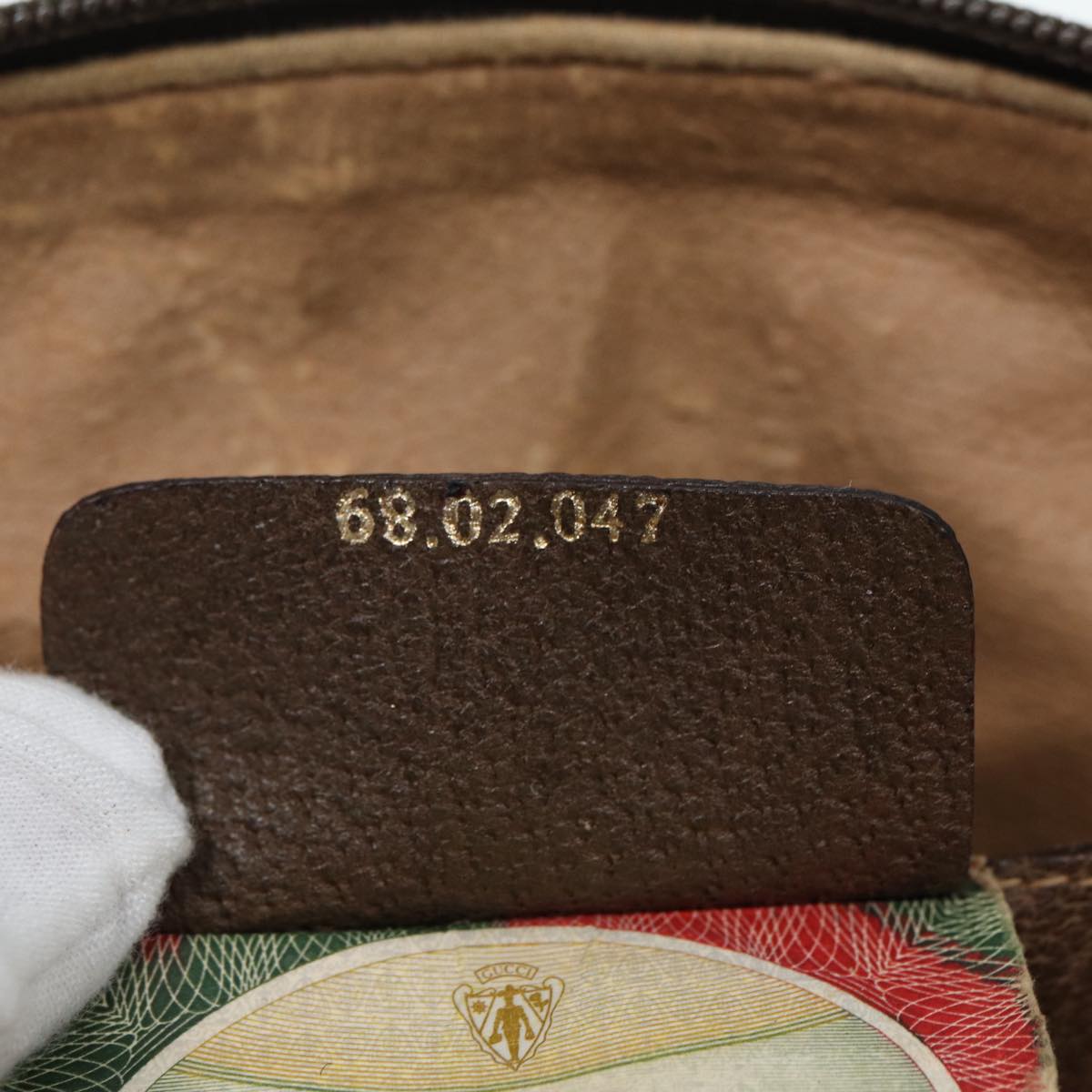 GUCCI GG Canvas Web Sherry Line Shoulder Bag PVC Beige Gold 68.02.047 86305