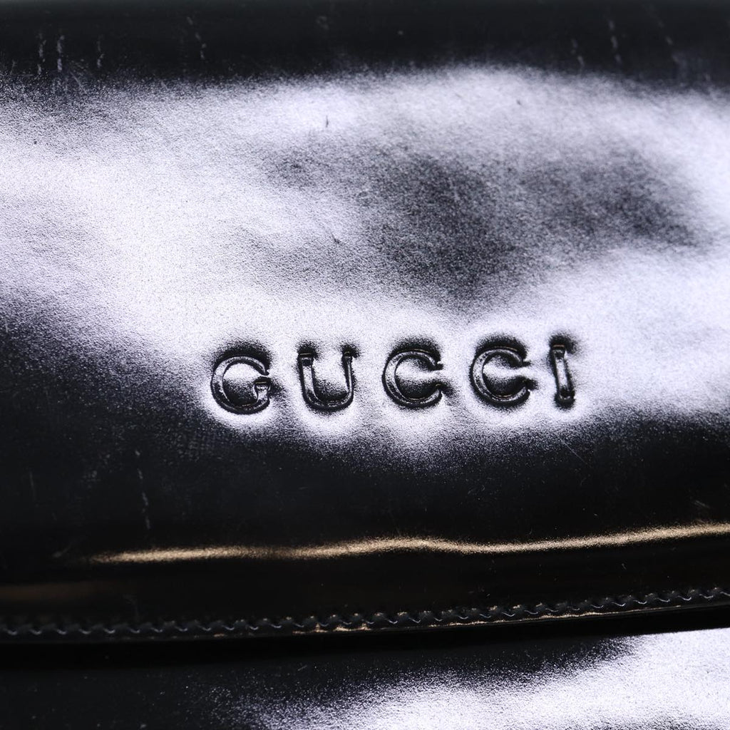 GUCCI Bamboo Backpack Enamel Black Gold 001 1075 1650 0 86335