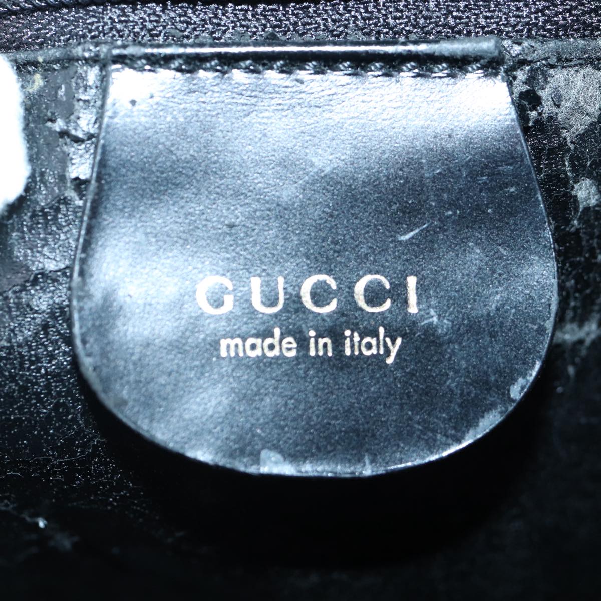 GUCCI Bamboo Backpack Enamel Black Gold 001 1075 1650 0 86335