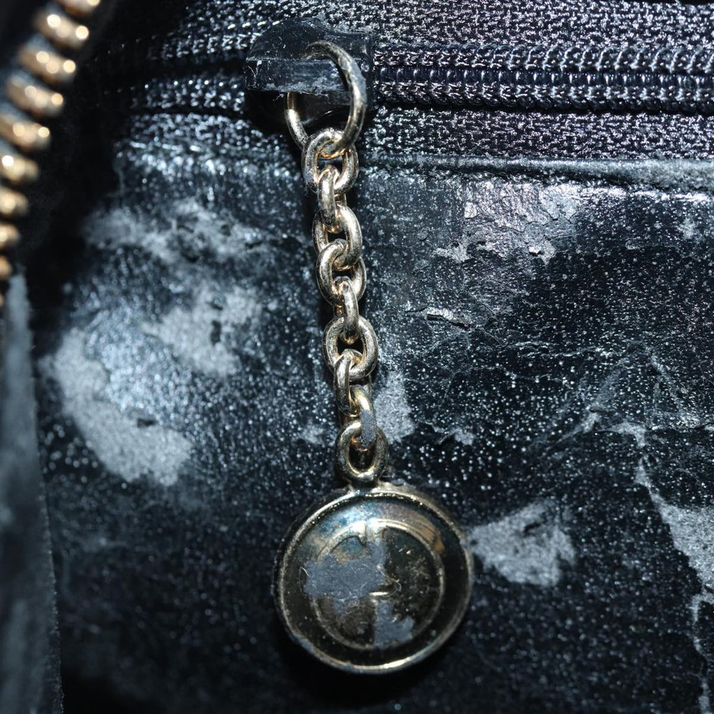 GUCCI Bamboo Backpack Enamel Black Gold 001 1075 1650 0 86335