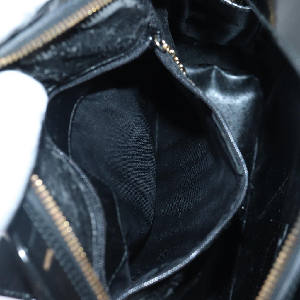 GUCCI Bamboo Backpack Enamel Black Gold 001 1075 1650 0 86335