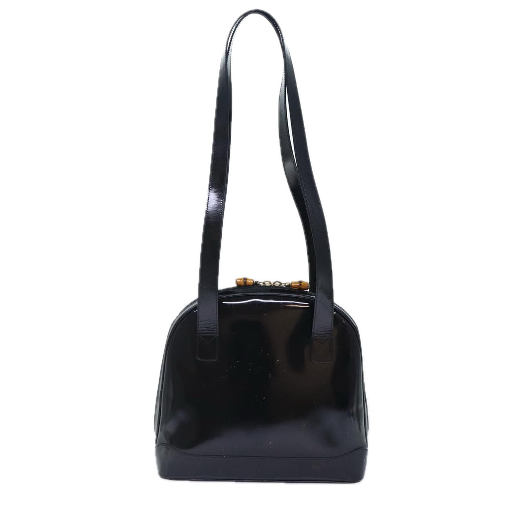 GUCCI Bamboo Backpack Enamel Black Gold 001 1075 1650 0 86335