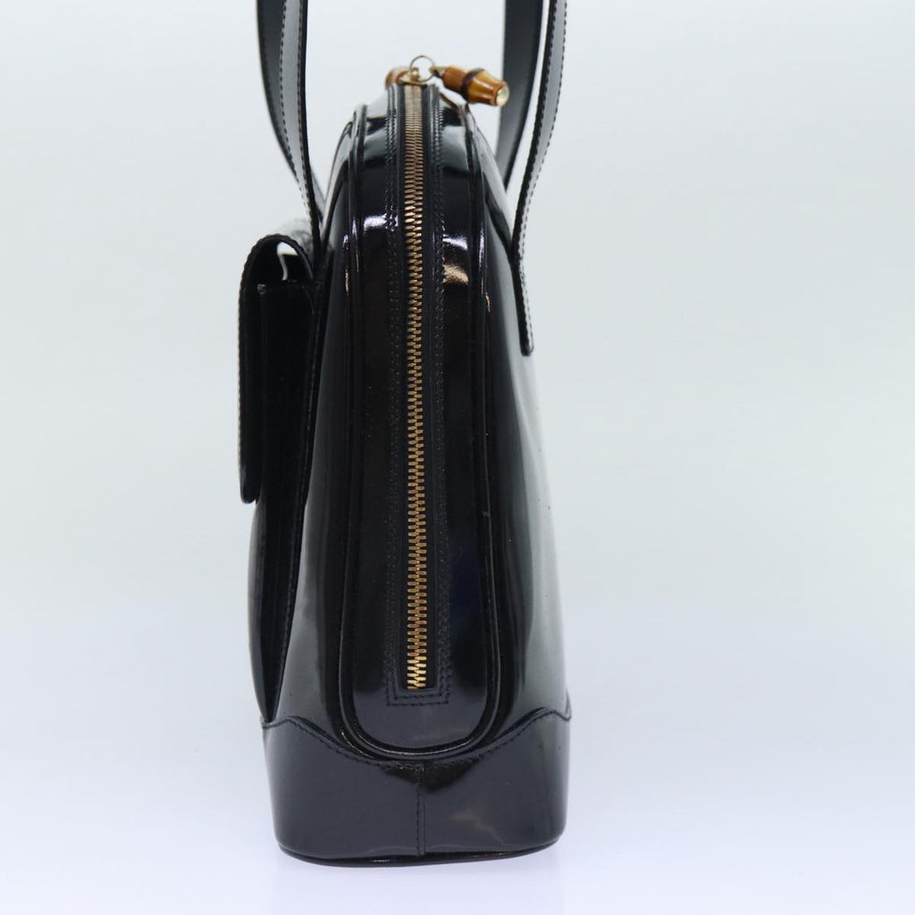 GUCCI Bamboo Backpack Enamel Black Gold 001 1075 1650 0 86335