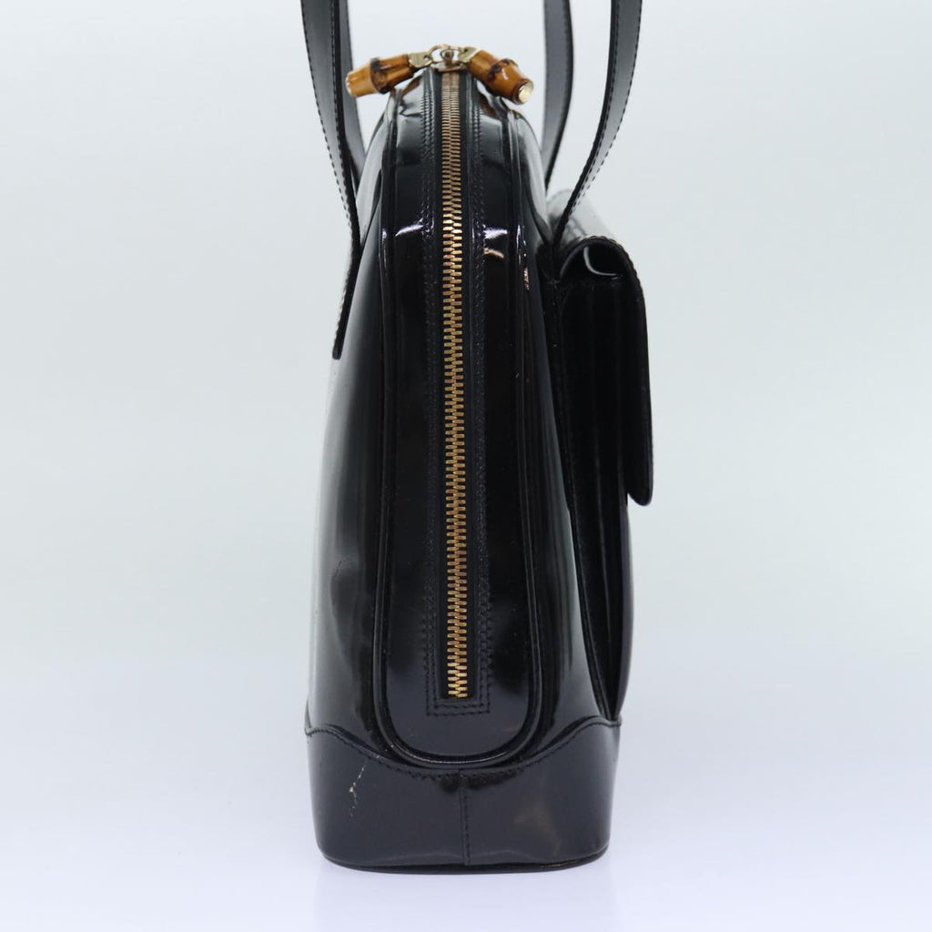 GUCCI Bamboo Backpack Enamel Black Gold 001 1075 1650 0 86335