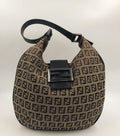 Fendi Croissant Hobo Bag in Beige Zucchino Canvas