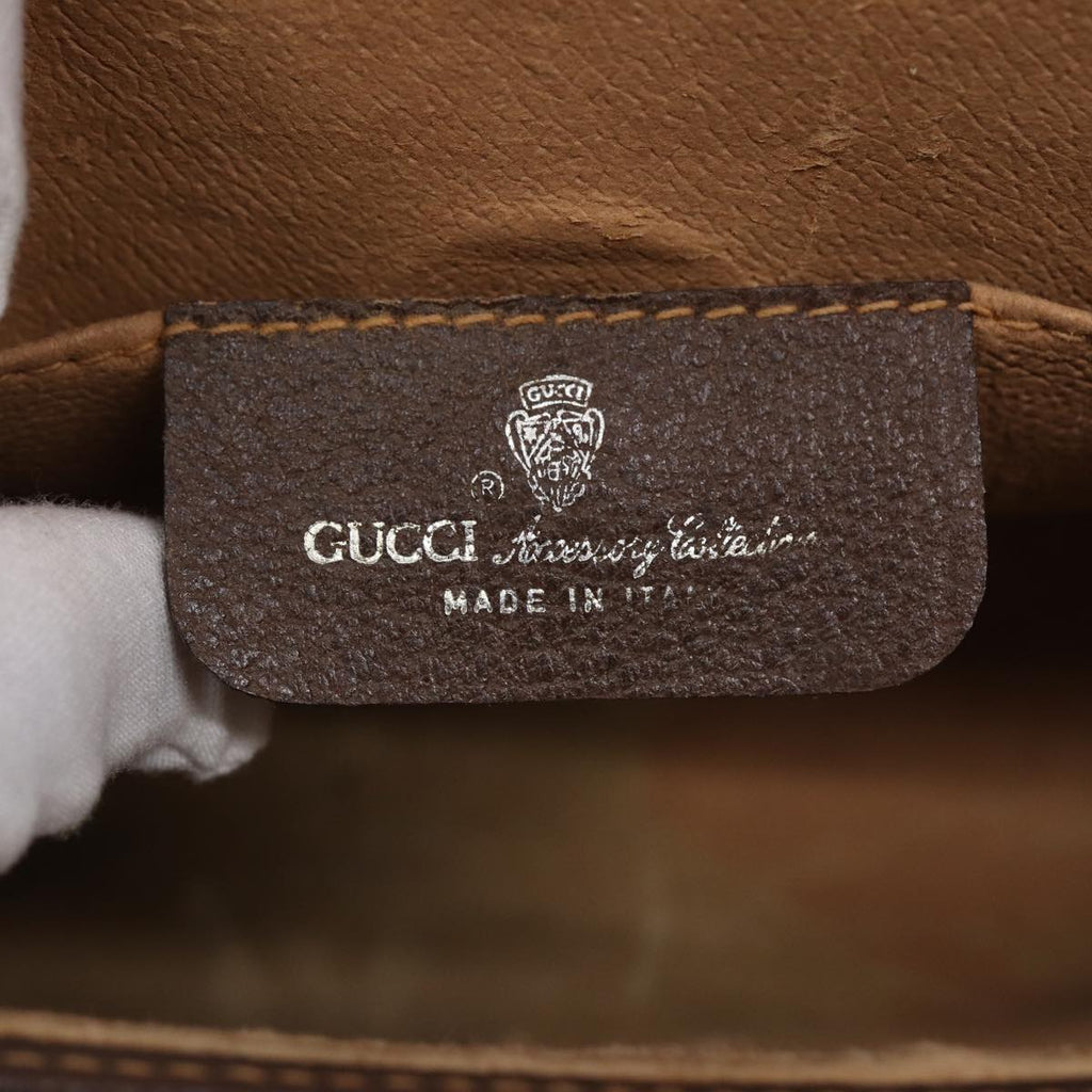 GUCCI GG Supreme Web Sherry Line Clutch Bag PVC Beige Red 89 01 030 86403