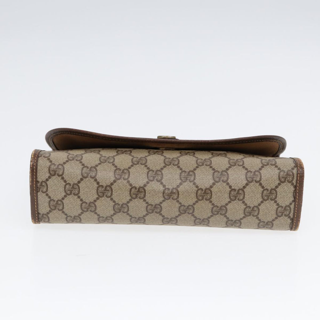 GUCCI GG Supreme Web Sherry Line Clutch Bag PVC Beige Red 89 01 030 86403