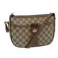 GUCCI GG Canvas Web Sherry Line Shoulder Bag PVC Beige Green Red 86406