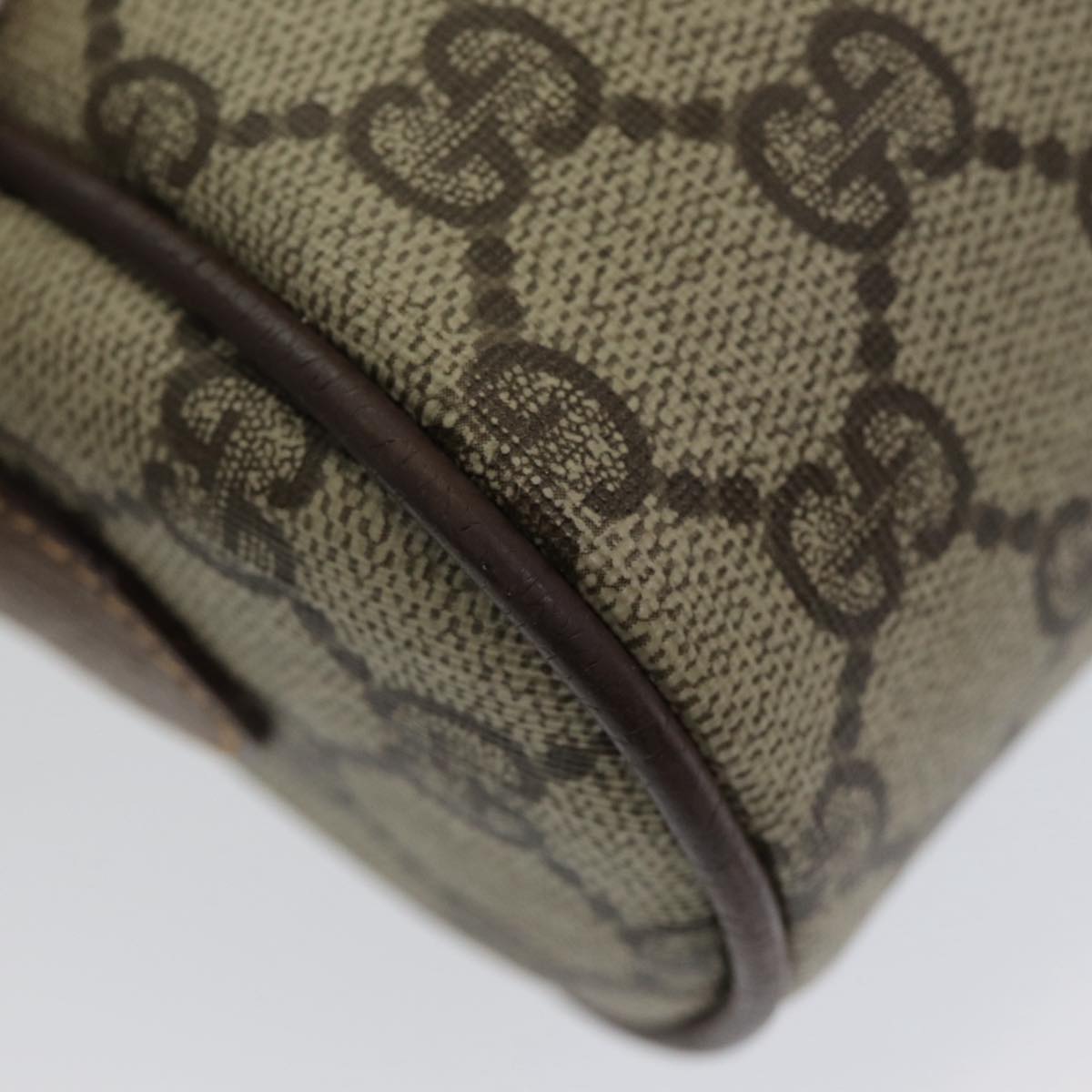 GUCCI GG Supreme Web Sherry Line Shoulder Bag Beige Gold 001 44 6655 86407
