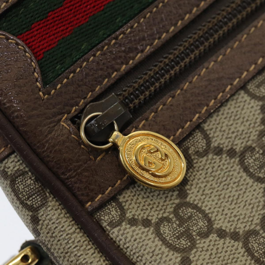 GUCCI GG Supreme Web Sherry Line Shoulder Bag Beige Gold 001 44 6655 86407