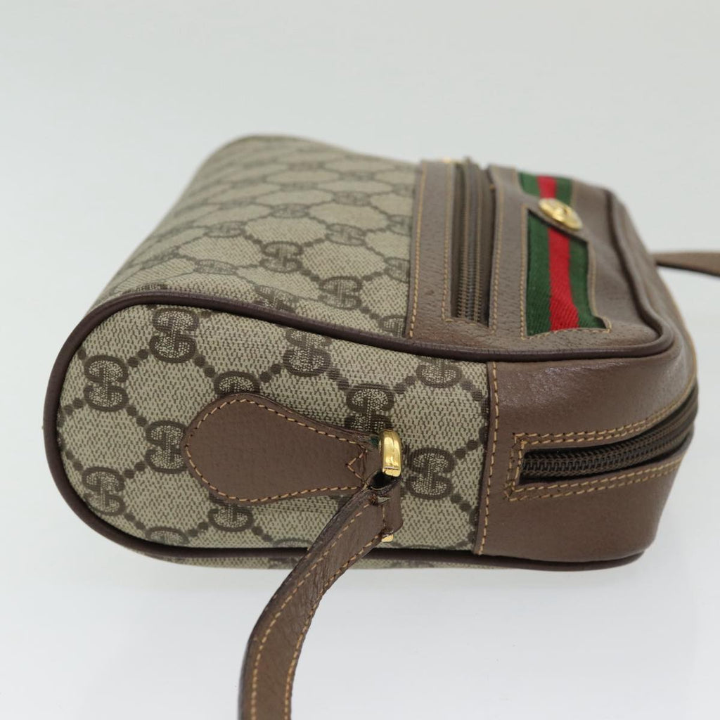 GUCCI GG Supreme Web Sherry Line Shoulder Bag Beige Gold 001 44 6655 86407