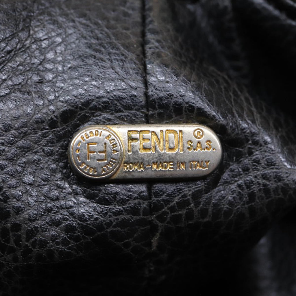 FENDI Zucca Canvas Vanity Pouch Brown Black gold 86430