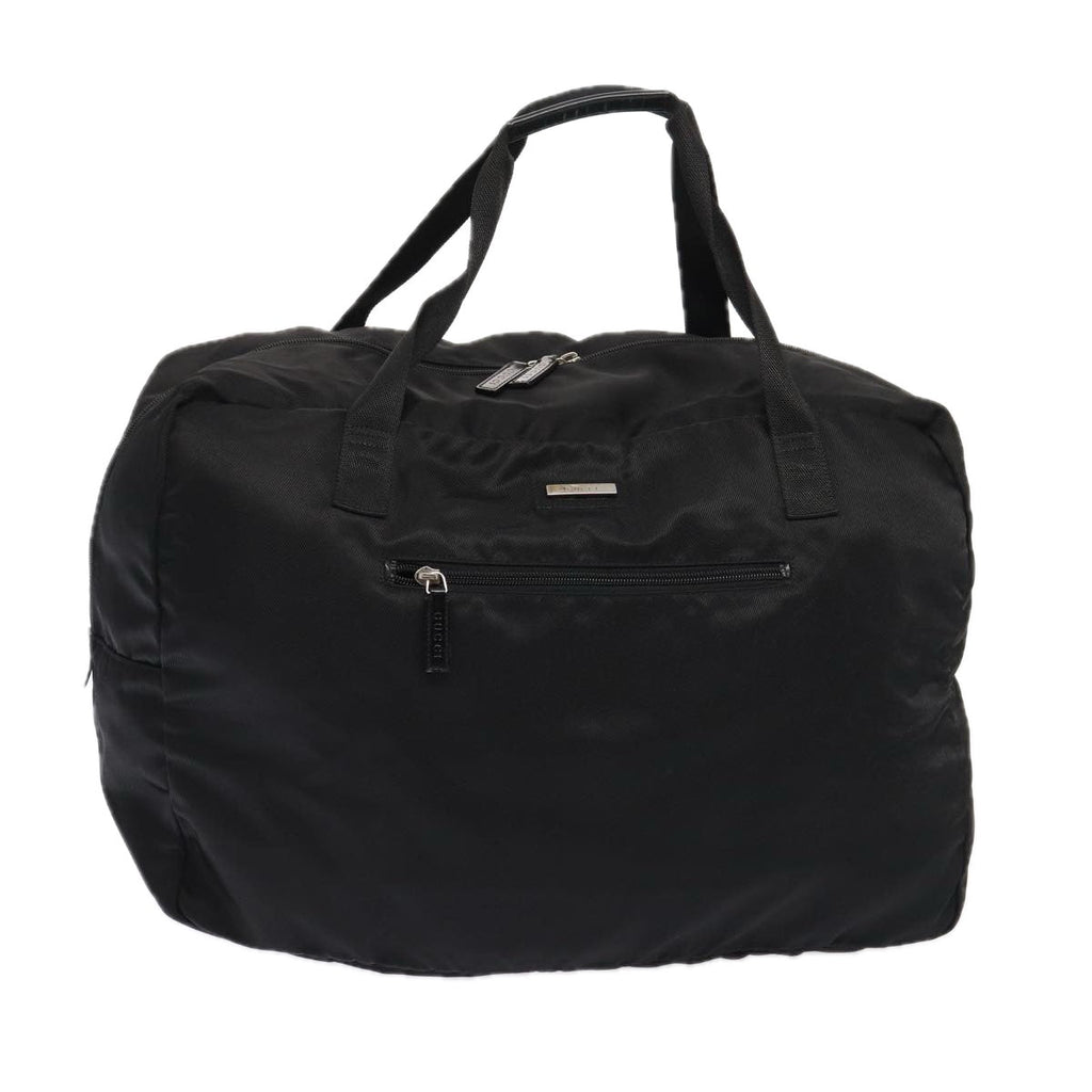 GUCCI Boston Bag Nylon Black Silver 012 0389 002058 86461