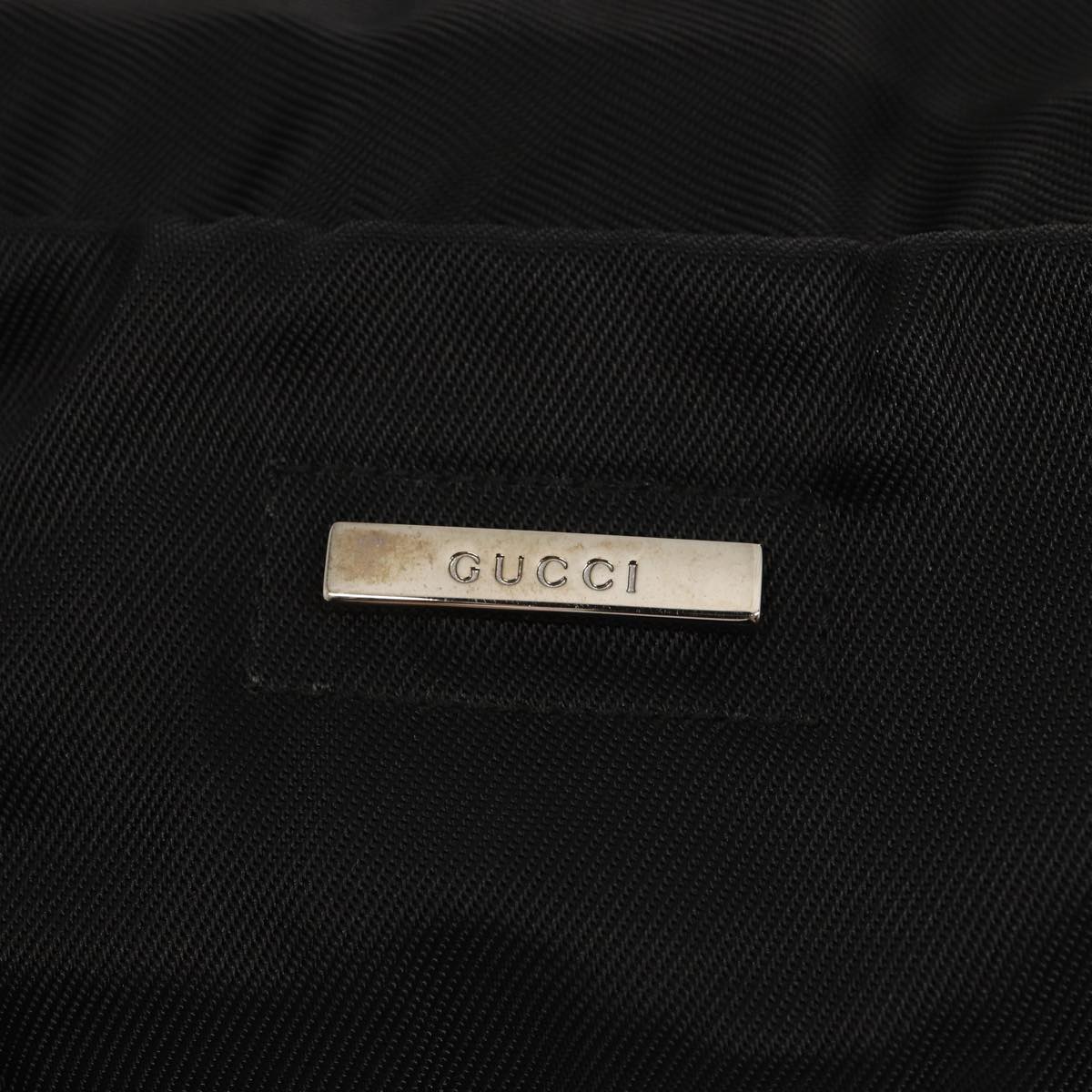GUCCI Boston Bag Nylon Black Silver 012 0389 002058 86461