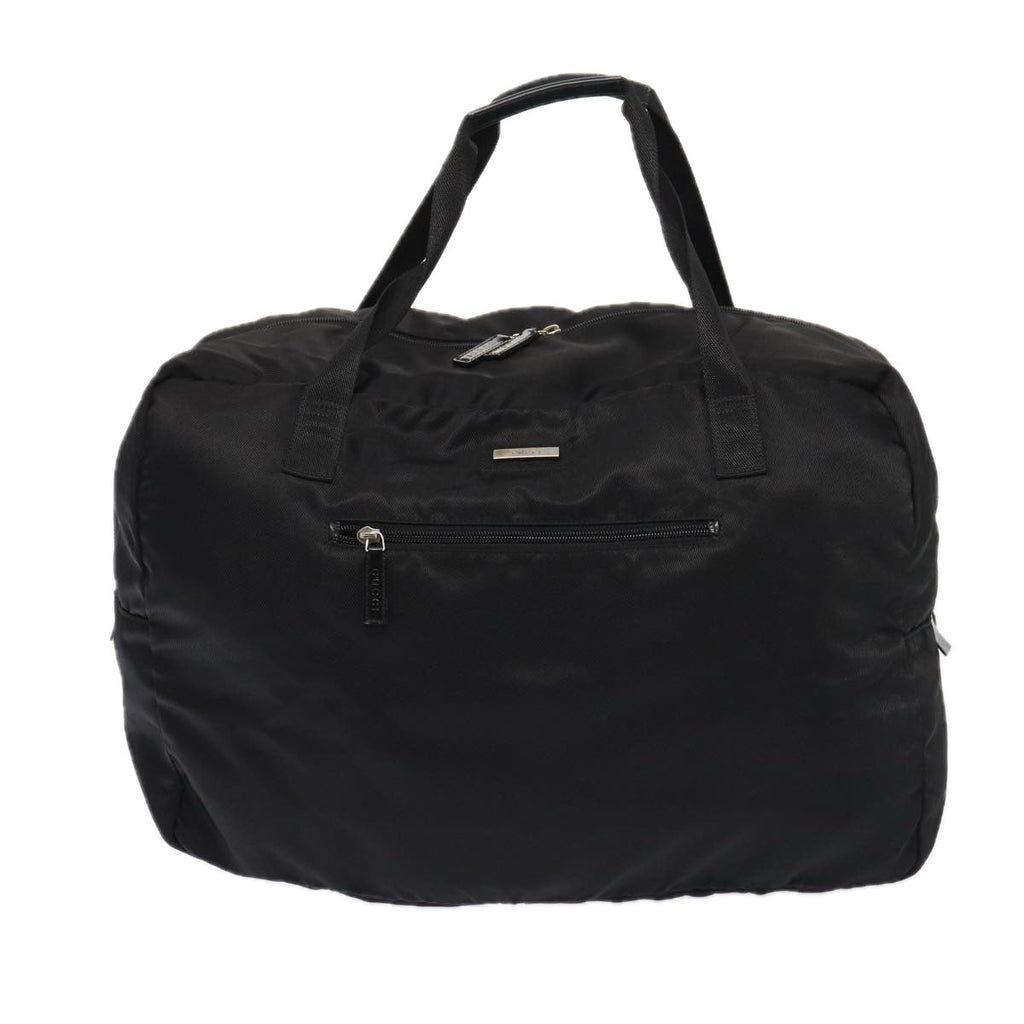 GUCCI Boston Bag Nylon Black Silver 012 0389 002058 86461