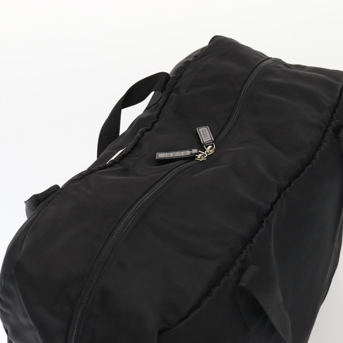 GUCCI Boston Bag Nylon Black Silver 012 0389 002058 86461