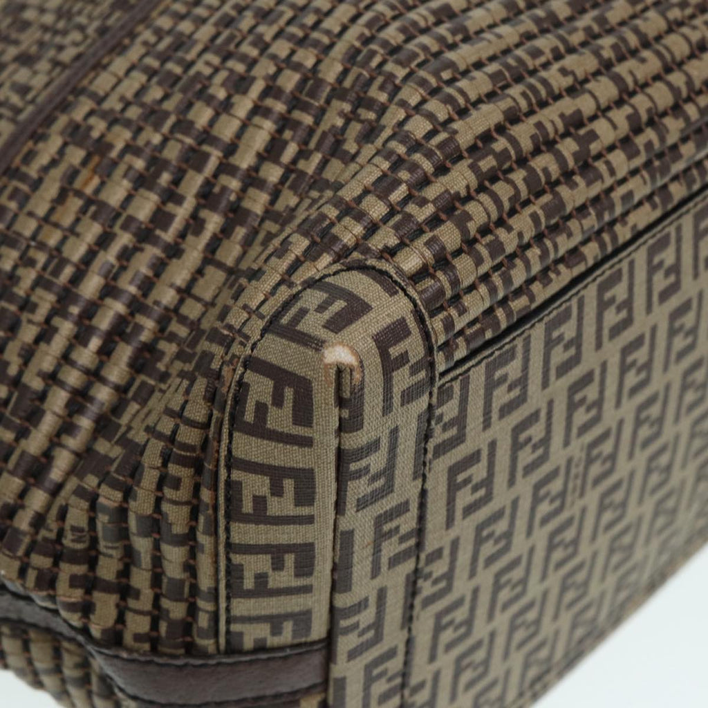 FENDI Zucchino Canvas Hand Bag Brown 86480