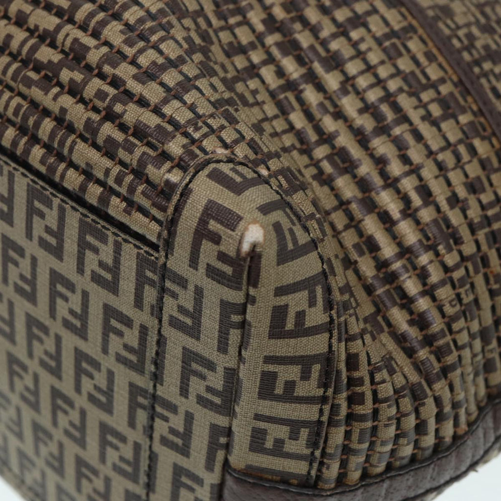 FENDI Zucchino Canvas Hand Bag Brown 86480