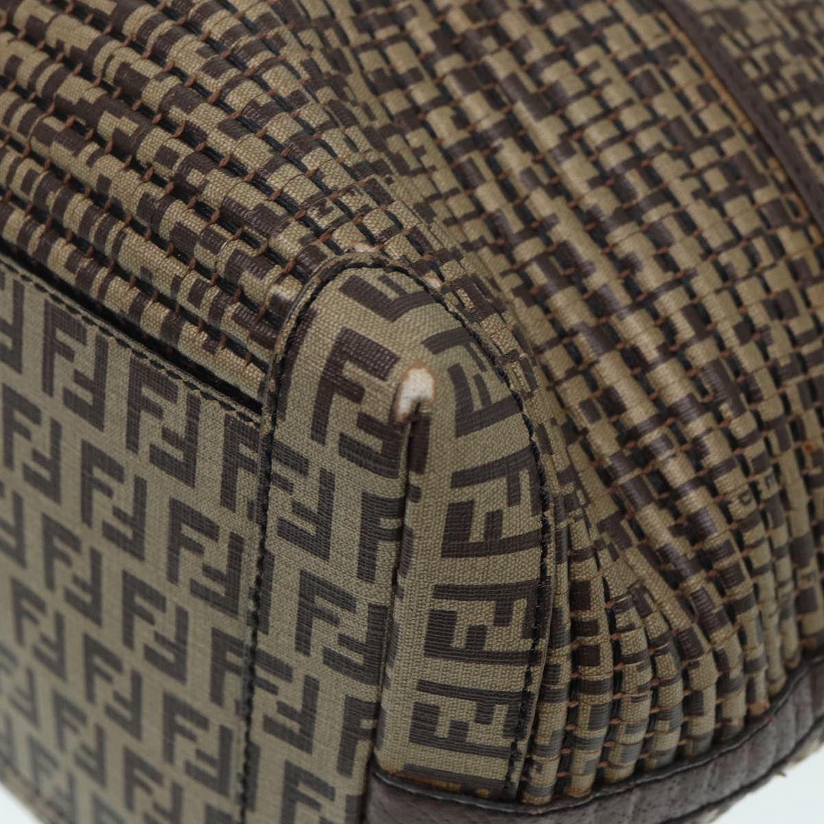FENDI Zucchino Canvas Hand Bag Brown 86480