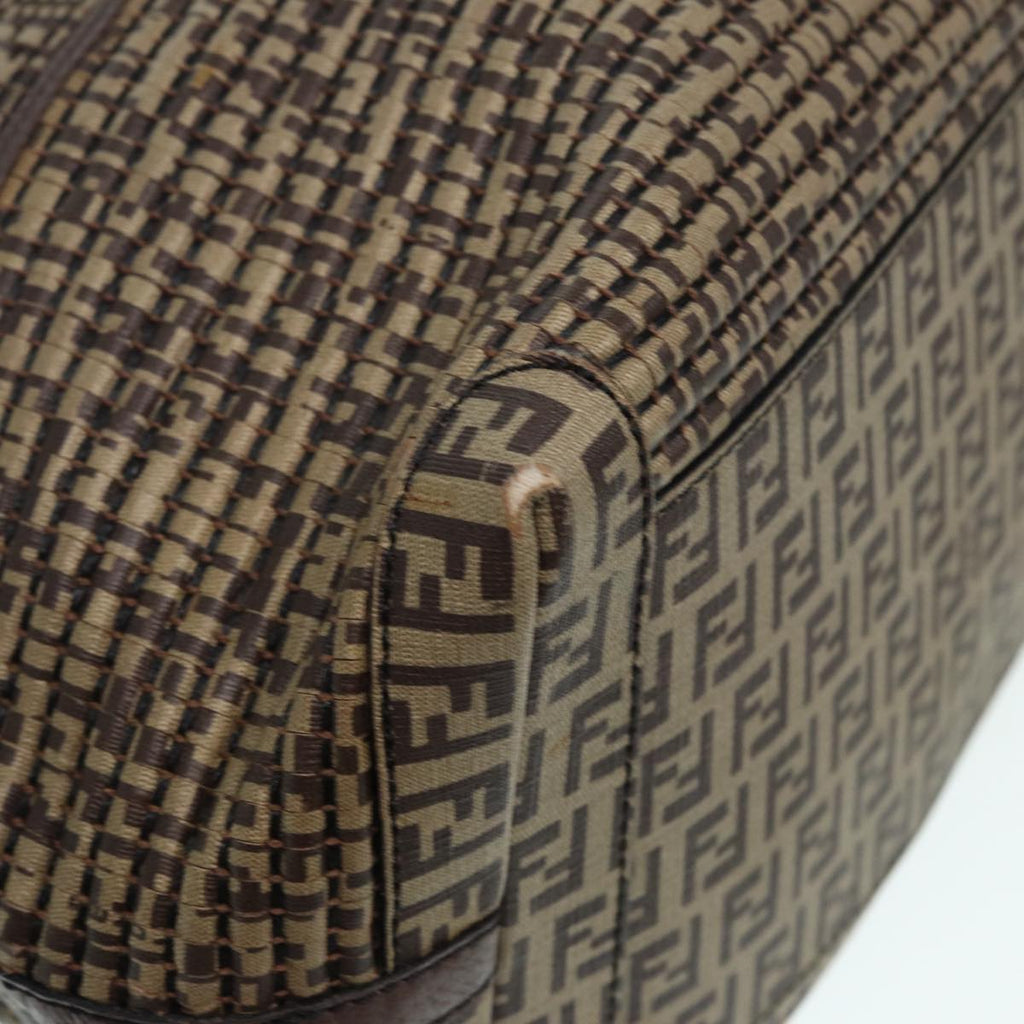 FENDI Zucchino Canvas Hand Bag Brown 86480