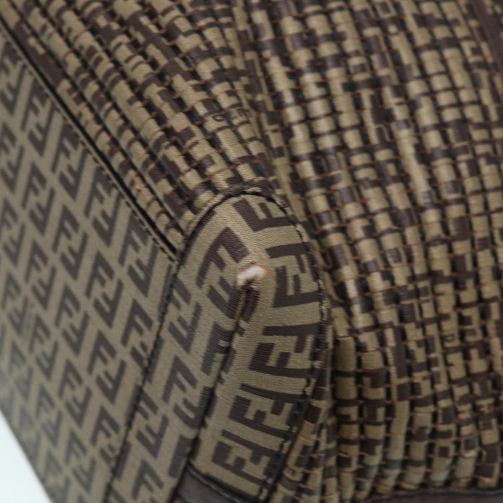 FENDI Zucchino Canvas Hand Bag Brown 86480