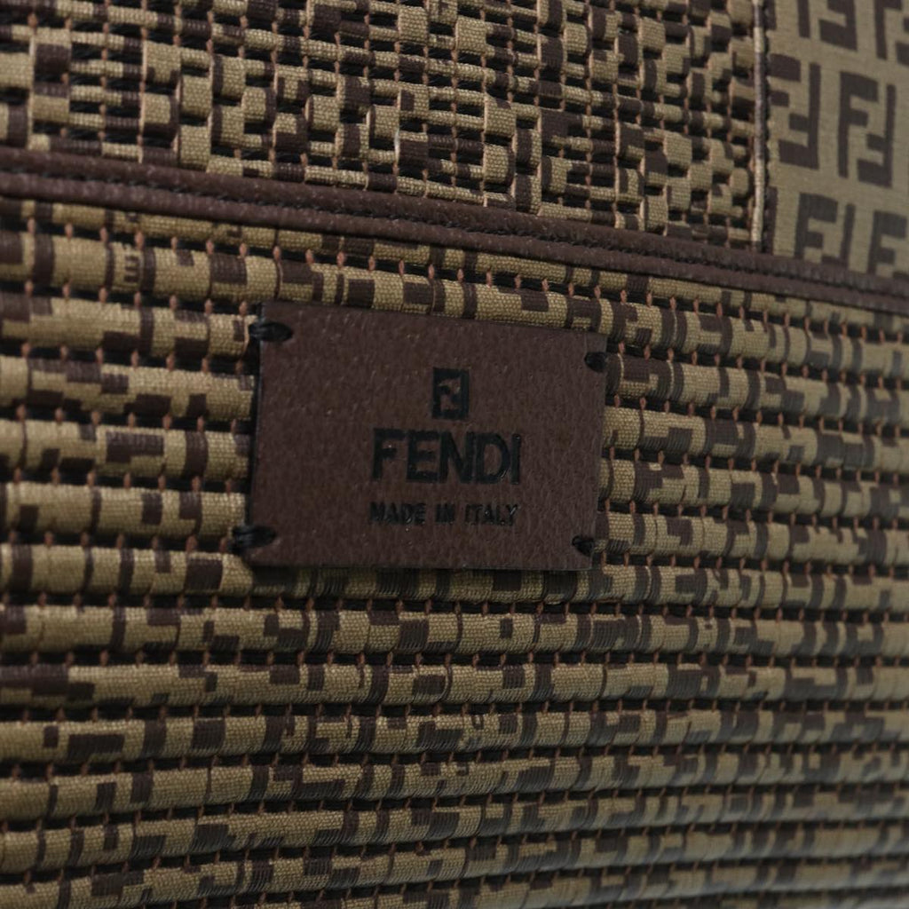 FENDI Zucchino Canvas Hand Bag Brown 86480