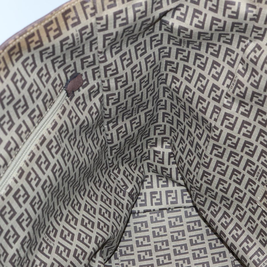 FENDI Zucchino Canvas Hand Bag Brown 86480