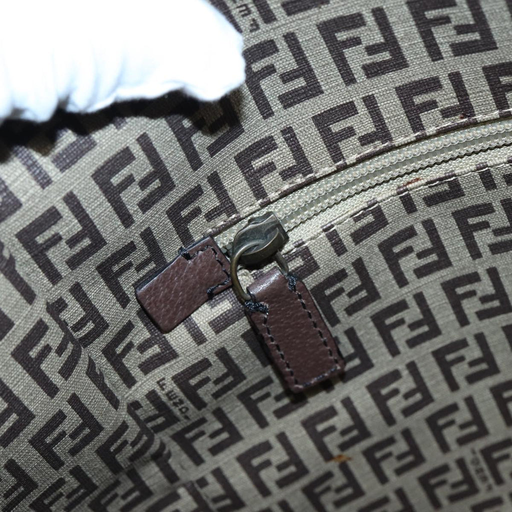 FENDI Zucchino Canvas Hand Bag Brown 86480