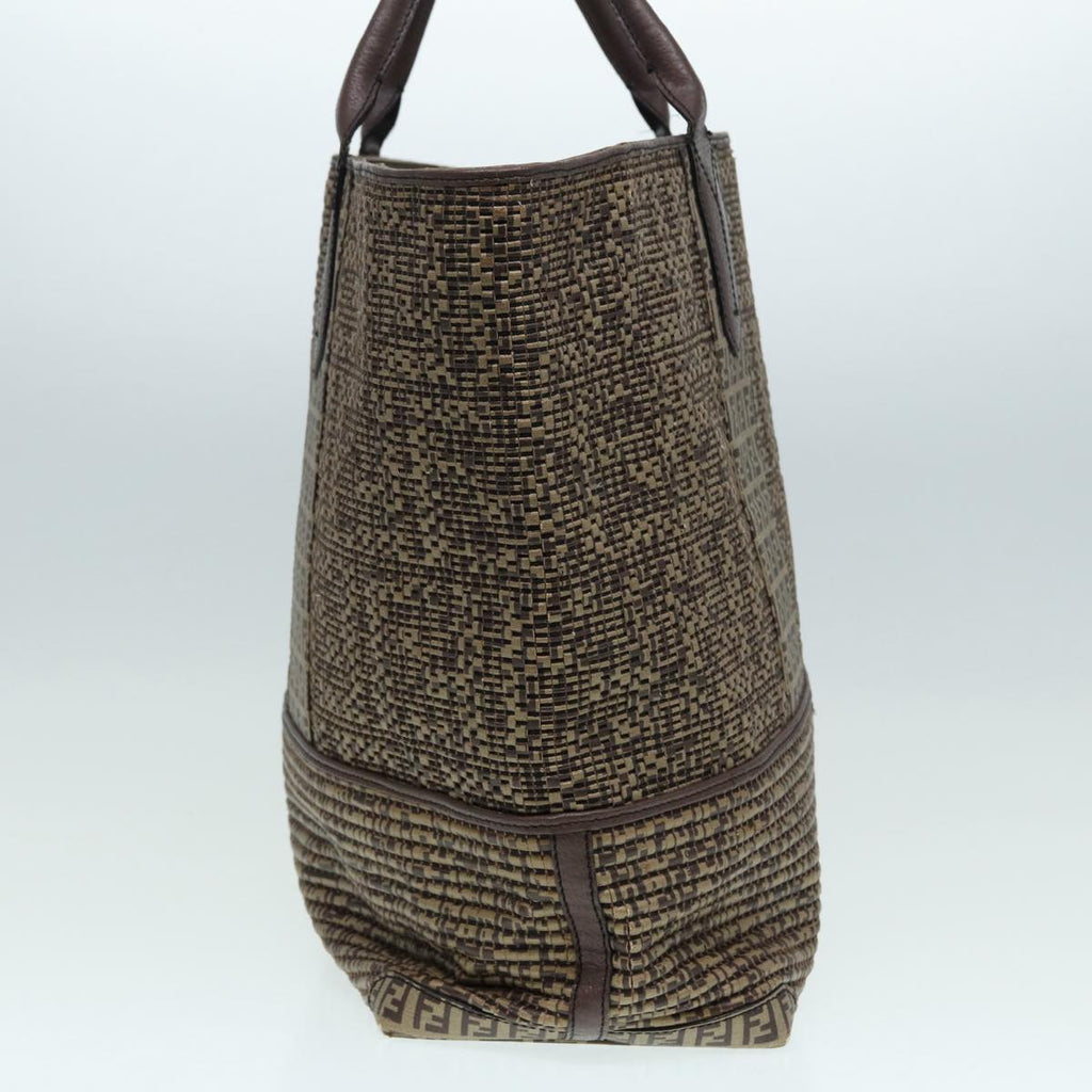 FENDI Zucchino Canvas Hand Bag Brown 86480