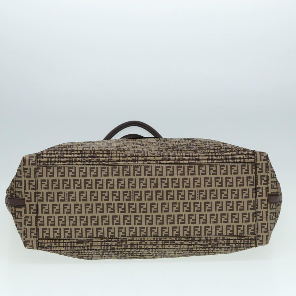 FENDI Zucchino Canvas Hand Bag Brown 86480