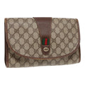 GUCCI GG Supreme Web Sherry Line Clutch Bag Brown 156 01 030 86523