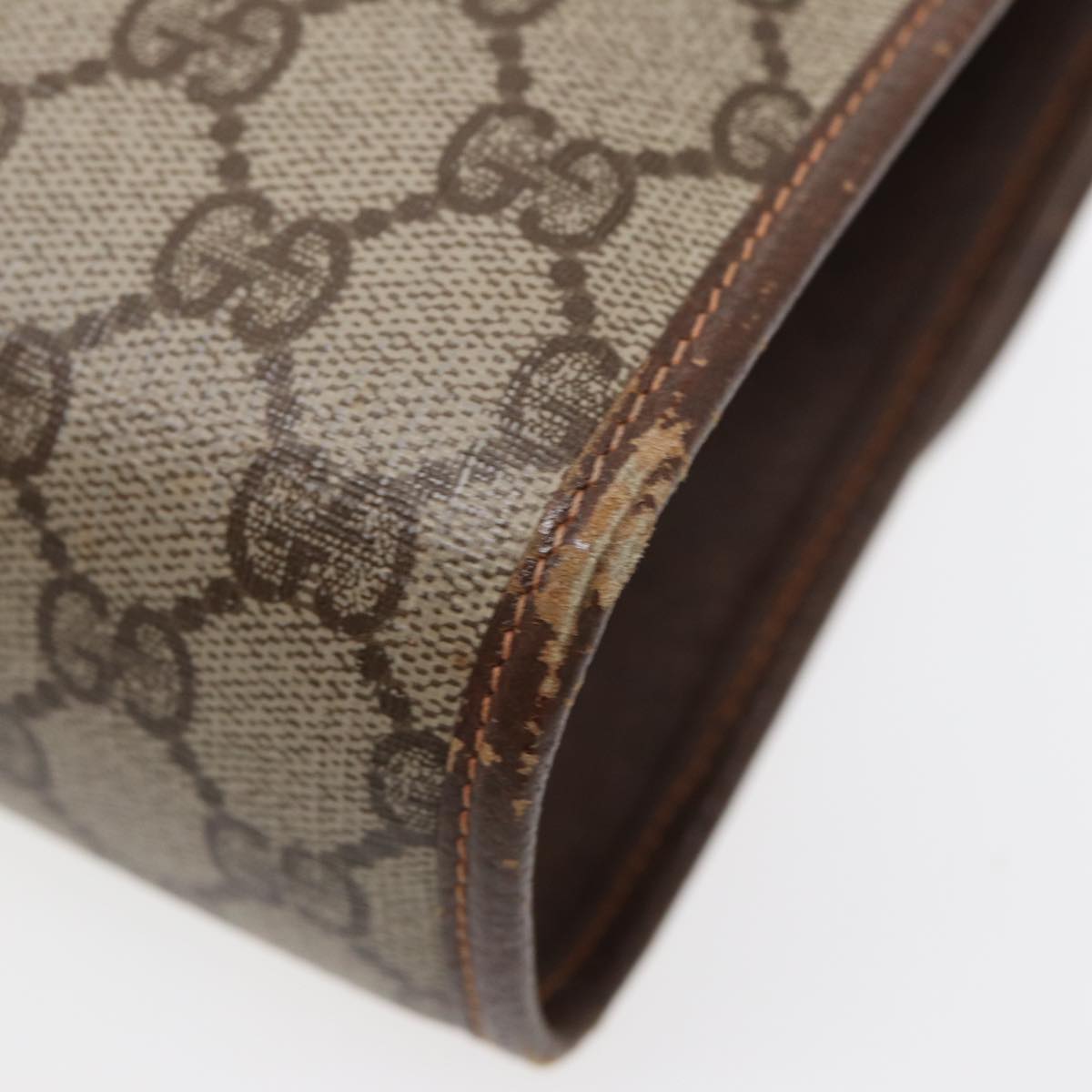 GUCCI GG Supreme Web Sherry Line Clutch Bag Brown 156 01 030 86523