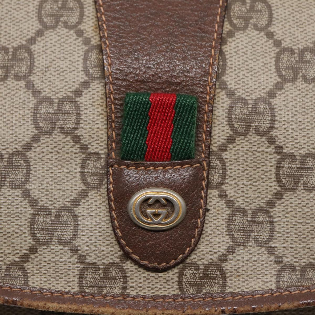 GUCCI GG Supreme Web Sherry Line Clutch Bag Brown 156 01 030 86523