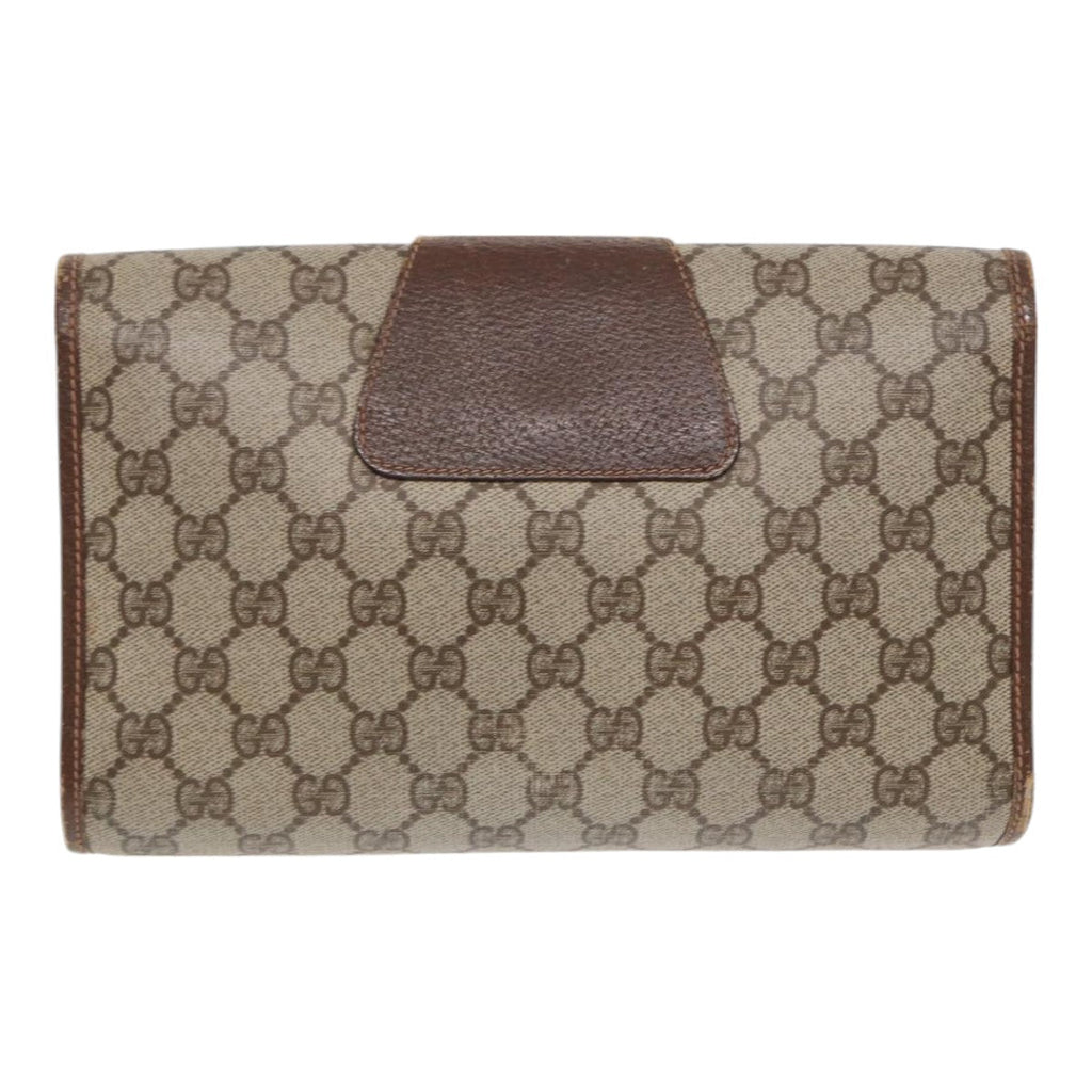 GUCCI GG Supreme Web Sherry Line Clutch Bag Brown 156 01 030 86523