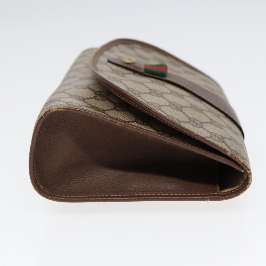 GUCCI GG Supreme Web Sherry Line Clutch Bag Brown 156 01 030 86523