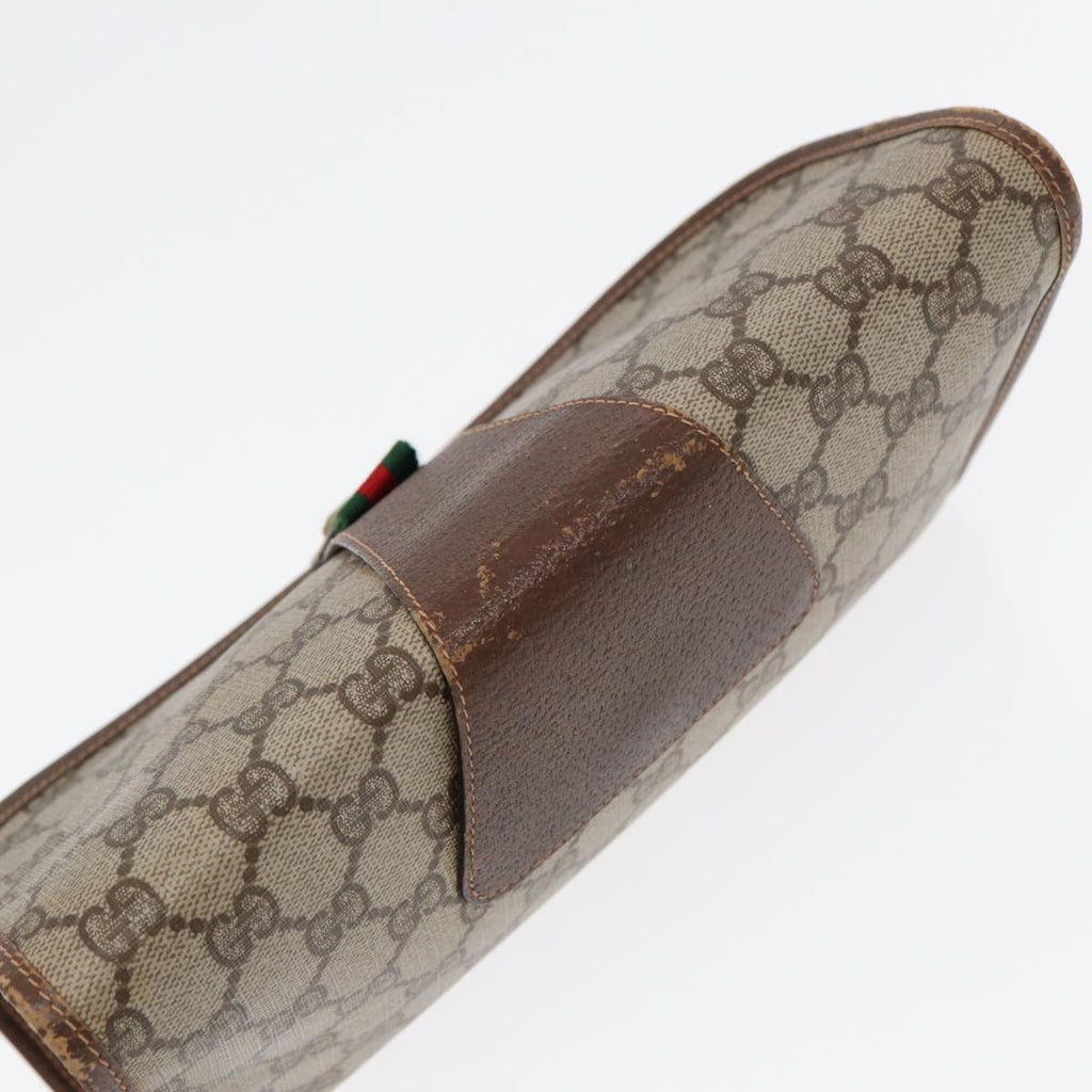 GUCCI GG Supreme Web Sherry Line Clutch Bag Brown 156 01 030 86523