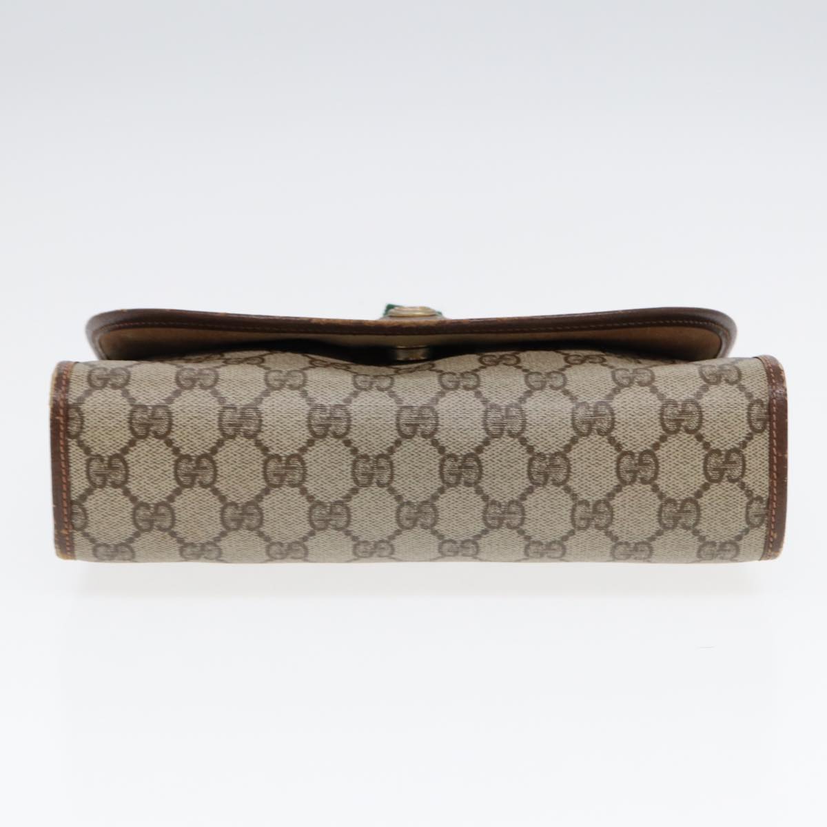 GUCCI GG Supreme Web Sherry Line Clutch Bag Brown 156 01 030 86523